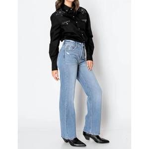 NEW ARTEMIS VINTAGE eco zero cotton tummy control high rise straight jeans in bl
